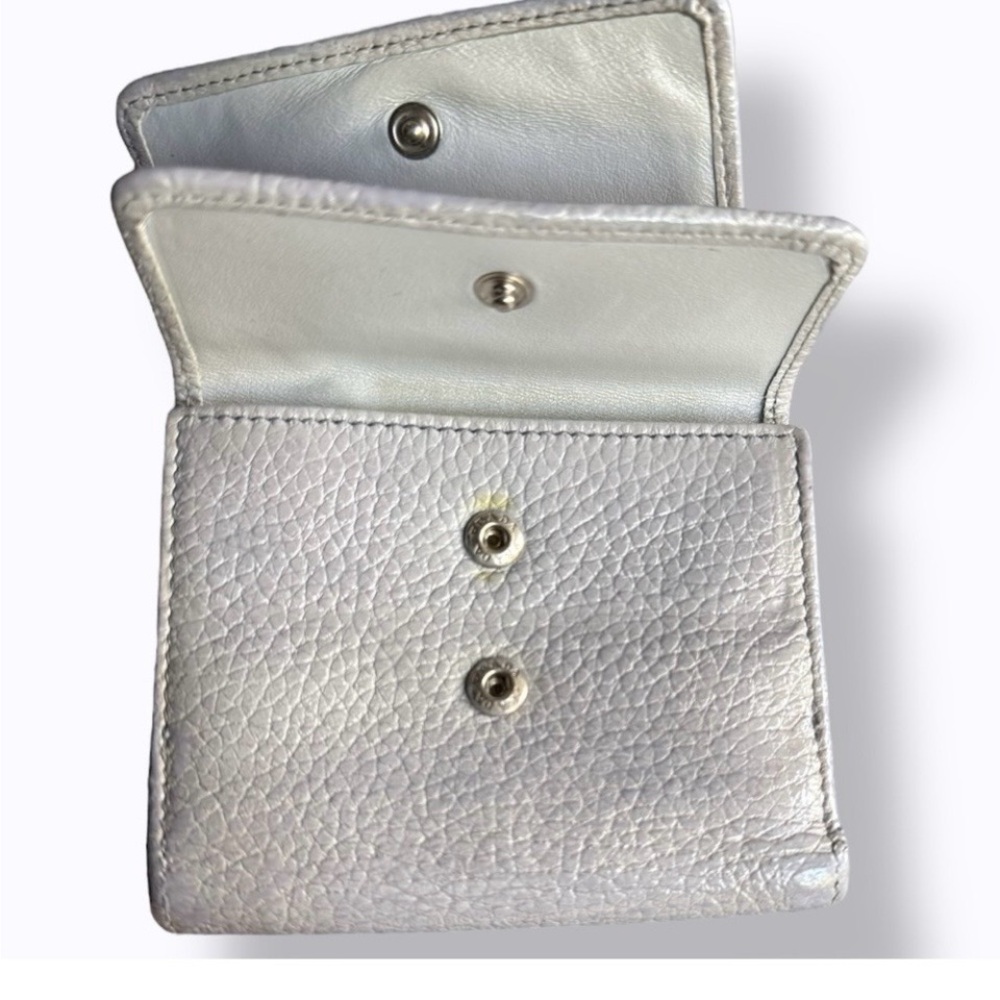 Prada Vitello Dino Leather Mini Wallet - Metallic Silver with COA - Picture 13 of 16